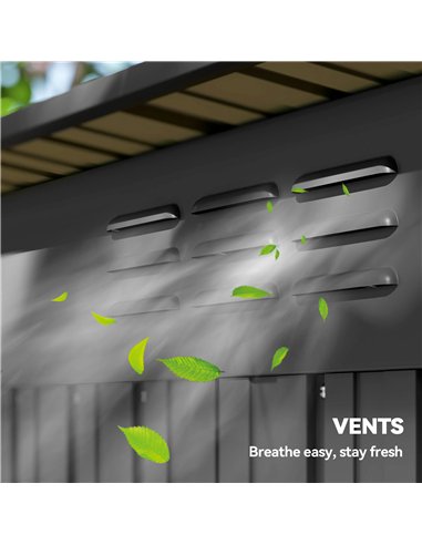 Outsunny 5 x 3.5ft Metal Garden Storage Shed with Effortless Assembly and 2 Pairs of Gloves, Waterproof Outdoor Shed, Dark Grey