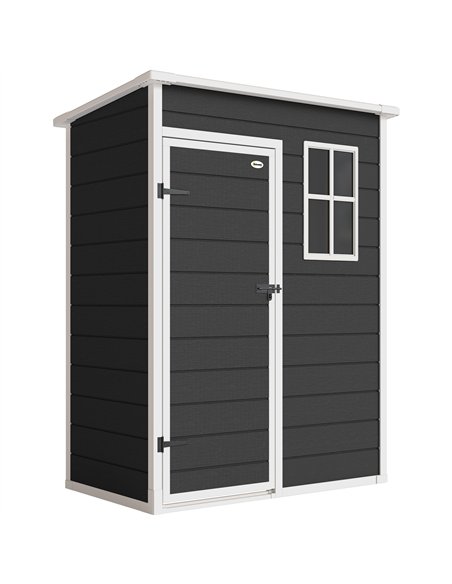Outsunny 5' x 3' Garden Shed with Floor, Outdoor Storage Shed with Lockable Door, Window and Vent, Black - pic 180707 | FastDaddyshop