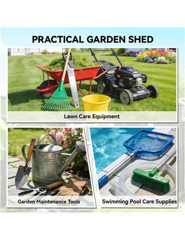 Outsunny 4'x5' Garden Storage Shed, Lean to Shed, Lockable Garden Shed with Window, Vent and Plastic Roof, Black