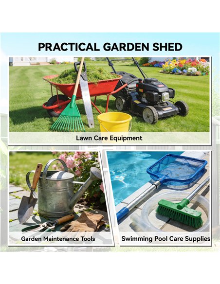 Outsunny 4'x5' Garden Storage Shed, Lean to Shed, Lockable Garden Shed with Window, Vent and Plastic Roof, Black - pic 180767 | FastDaddyshop
