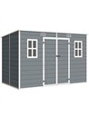 Outsunny 10 x 6 ft Resin Garden Shed, Outdoor Storage Shed with Floor, Windows, Lockable Doors and Vents, Grey