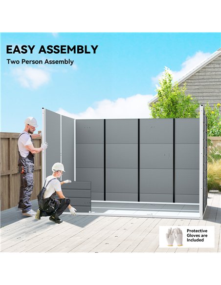Outsunny 10 x 6 ft Resin Garden Shed, Outdoor Storage Shed with Floor, Windows, Lockable Doors and Vents, Grey - pic 180794 | FastDaddyshop
