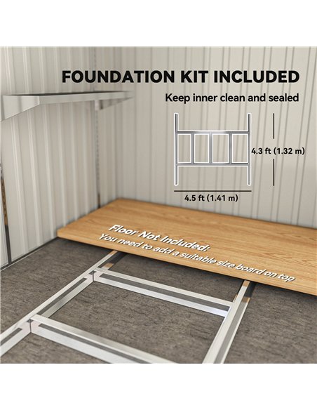 Outsunny 7 x 5ft Galvanised Metal Shed, with Sliding Door - Light Grey - pic 180838 | FastDaddyshop