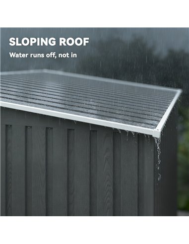Outsunny 7 x 5ft Galvanised Metal Shed, with Sliding Door - Light Grey