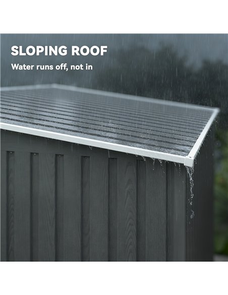 Outsunny 7 x 5ft Galvanised Metal Shed, with Sliding Door - Light Grey - pic 180839 | FastDaddyshop