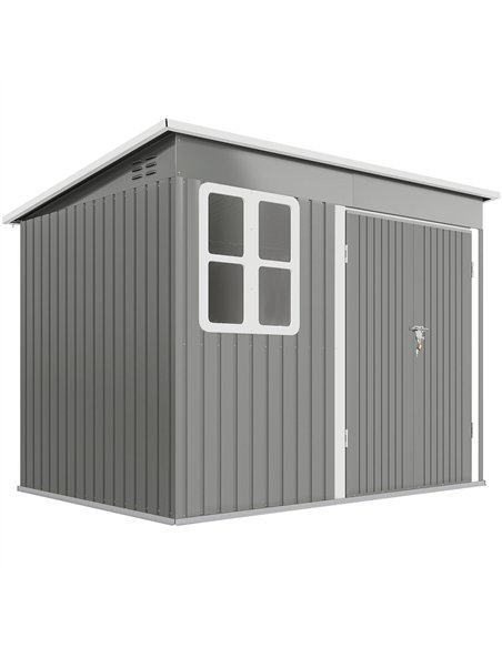 Outsunny 8.5 x 6ft Storage Shed Galvanised Steel Garden Shed, Metal Shed with Foundation Kit, Window, Lockable Wide Doors and Ai - pic 180851 | FastDaddyshop