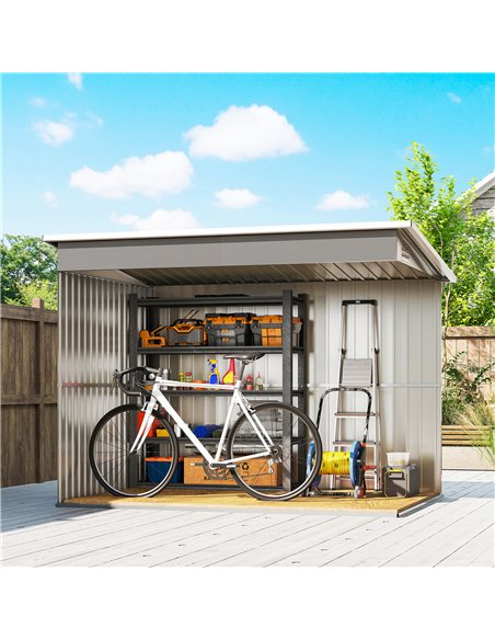 Outsunny 8.5 x 6ft Storage Shed Galvanised Steel Garden Shed, Metal Shed with Foundation Kit, Window, Lockable Wide Doors and Ai - pic 180859 | FastDaddyshop