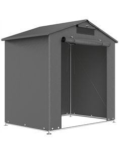 Outsunny 6 x 4 ft Outdoor Garden Storage Shed, Waterproof Bike Tent with Vent and Roll-Up Zipper Door