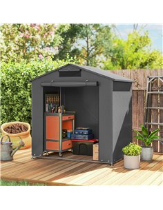 Outsunny 6 x 4 ft Outdoor Garden Storage Shed, Waterproof Bike Tent with Vent and Roll-Up Zipper Door 2