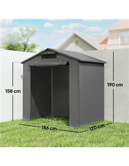 Outsunny 6 x 4 ft Outdoor Garden Storage Shed, Waterproof Bike Tent with Vent and Roll-Up Zipper Door - pic 180871 | FastDaddyshop