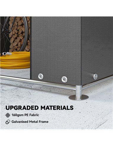 Outsunny 6 x 4 ft Outdoor Garden Storage Shed, Waterproof Bike Tent with Vent and Roll-Up Zipper Door