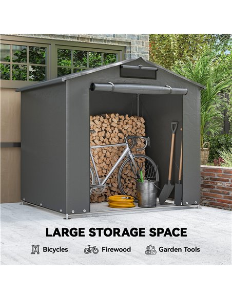Outsunny 6 x 4 ft Outdoor Garden Storage Shed, Waterproof Bike Tent with Vent and Roll-Up Zipper Door - pic 180874 | FastDaddyshop