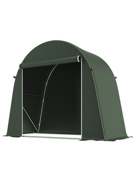 Outsunny 8 x 4 ft Garden Storage Tent, Waterproof Bike Tent with Roll-up Zipper Door and Galvanised Metal Frame, Green - pic 180887 | FastDaddyshop