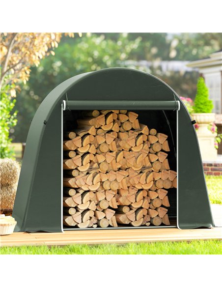 Outsunny 8 x 4 ft Garden Storage Tent, Waterproof Bike Tent with Roll-up Zipper Door and Galvanised Metal Frame, Green - pic 180894 | FastDaddyshop