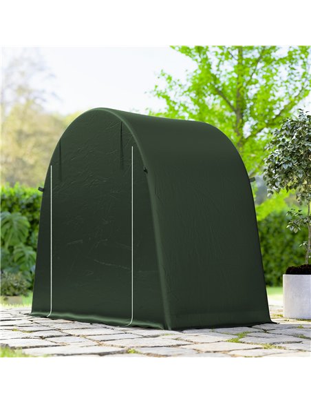 Outsunny 8 x 4 ft Garden Storage Tent, Waterproof Bike Tent with Roll-up Zipper Door and Galvanised Metal Frame, Green - pic 180895 | FastDaddyshop