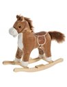 HOMCOM 3+ Kids Ride On Plush Rocking Horse with Sound, Brown