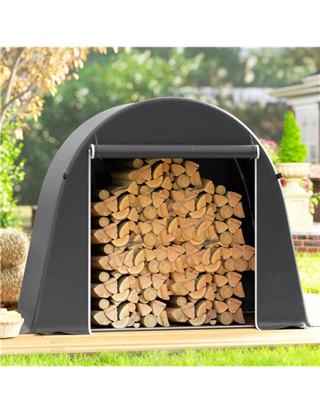 Outsunny 8 x 4 ft Garden Storage Tent, Waterproof Bike Tent with Roll-up Zipper Door and Galvanised Metal Frame, Dark Grey - pic 180903 | FastDaddyshop
