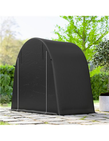 Outsunny 8 x 4 ft Garden Storage Tent, Waterproof Bike Tent with Roll-up Zipper Door and Galvanised Metal Frame, Dark Grey