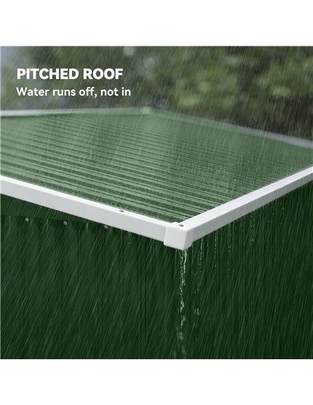 Outsunny 7.5 x 4.3ft Metal Garden Storage Shed, Waterproof Outdoor Shed with Triple Lockable Door, Gloves, Vents, Green - pic 180910 | FastDaddyshop
