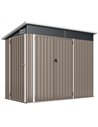 Outsunny 7.5 x 4.3ft Metal Garden Storage Shed, Waterproof Outdoor Shed with Triple Lockable Door, Gloves, Vents, Light Grey