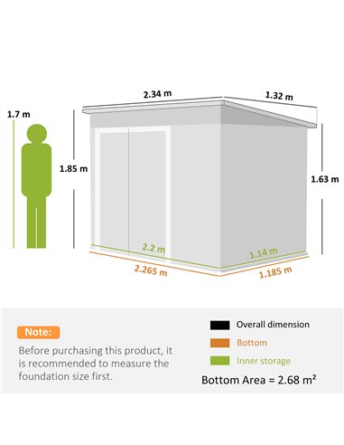 Outsunny 7.5 x 4.3ft Metal Garden Storage Shed, Waterproof Outdoor Shed with Triple Lockable Door, Gloves, Vents, Light Grey