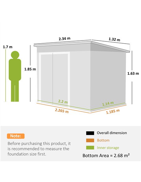 Outsunny 7.5 x 4.3ft Metal Garden Storage Shed, Waterproof Outdoor Shed with Triple Lockable Door, Gloves, Vents, Light Grey - pic 180916 | FastDaddyshop