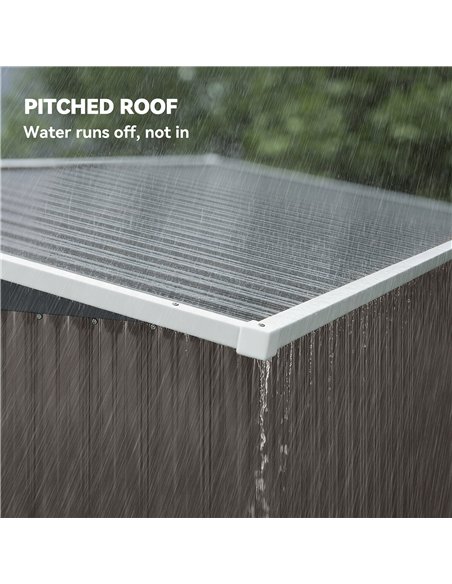 Outsunny 7.5 x 4.3ft Metal Garden Storage Shed, Waterproof Outdoor Shed with Triple Lockable Door, Gloves, Vents, Light Grey - pic 180919 | FastDaddyshop