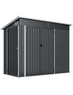 Outsunny 7.5 x 4.3ft Metal Garden Storage Shed, Waterproof Outdoor Shed with Triple Lockable Door, Gloves, Vents, Dark Grey