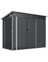 Outsunny 7.5 x 4.3ft Metal Garden Storage Shed, Waterproof Outdoor Shed with Triple Lockable Door, Gloves, Vents, Dark Grey