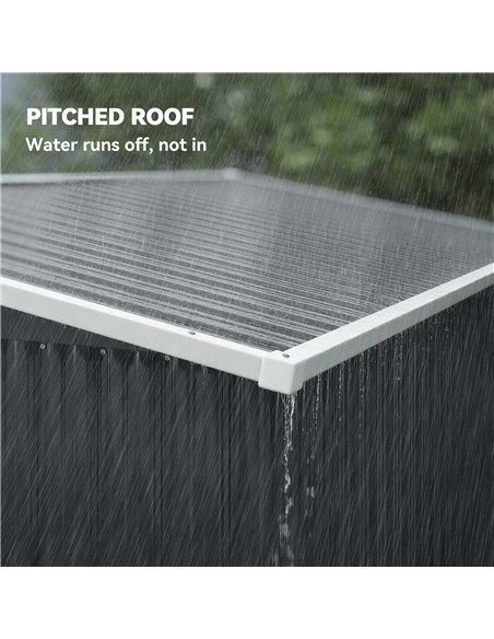 Outsunny 7.5 x 4.3ft Metal Garden Storage Shed, Waterproof Outdoor Shed with Triple Lockable Door, Gloves, Vents, Dark Grey - pic 180928 | FastDaddyshop