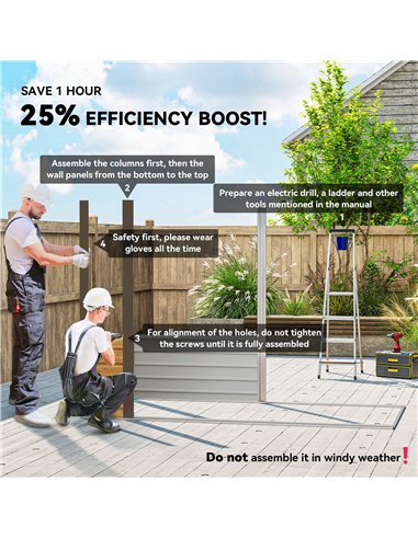 Outsunny 3.7 x 7.9ft Galvanised Steel Shed, with Latched Door and Padlock - Oak