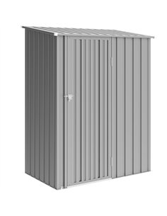 Outsunny 5ft x 3ft Garden Storage Shed, Outdoor Metal Shed with Sloped Roof, Aluminium Grey