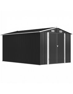 Outsunny 12 x 8 ft Garden Shed, Outdoor Storage Shed with 4 Vents and Lockable Double Doors, Dark Grey