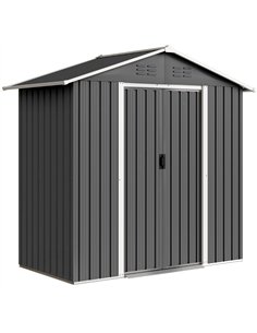 Outsunny 6.5 x 3.5ft Metal Garden Storage Shed - Dark Grey
