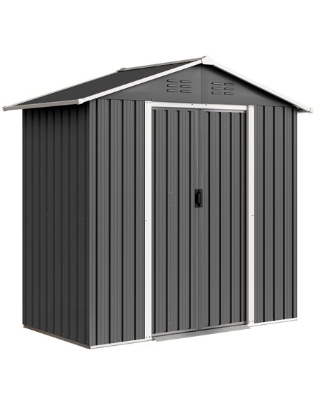 Outsunny 6.5 x 3.5ft Metal Garden Storage Shed - Dark Grey - pic 180968 | FastDaddyshop