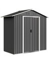 Outsunny 6.5 x 3.5ft Metal Garden Storage Shed - Dark Grey