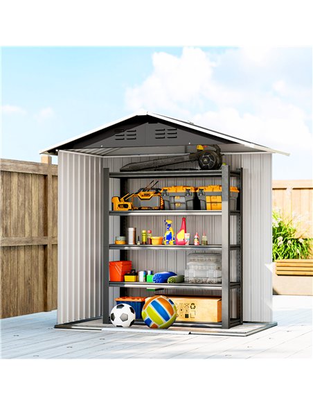 Outsunny 6.5 x 3.5ft Metal Garden Storage Shed - Dark Grey - pic 180976 | FastDaddyshop
