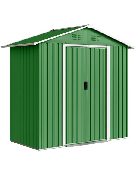 Outsunny 6.5 x 3.5ft Metal Garden Storage Shed - Green - pic 180977 | FastDaddyshop
