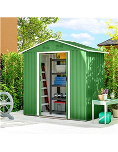 Outsunny 6.5 x 3.5ft Metal Garden Storage Shed - Green 2