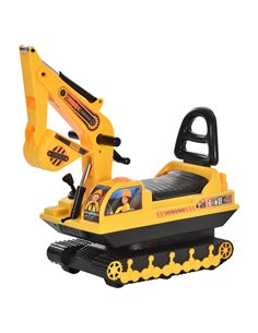 HOMCOM 3+ Kids Ride On Digger Excavator Toy, Yellow