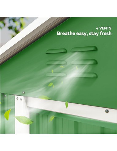 Outsunny 6.5 x 3.5ft Metal Garden Storage Shed - Green