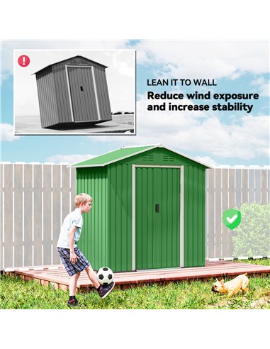 Outsunny 6.5 x 3.5ft Metal Garden Storage Shed - Green