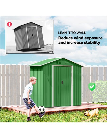 Outsunny 6.5 x 3.5ft Metal Garden Storage Shed - Green - pic 180984 | FastDaddyshop