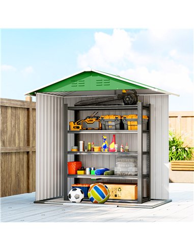Outsunny 6.5 x 3.5ft Metal Garden Storage Shed - Green