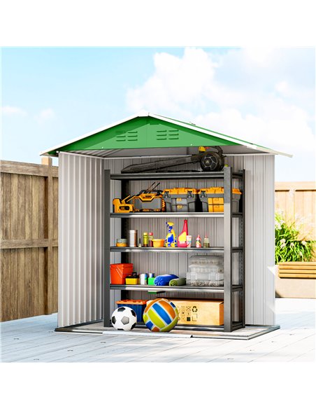 Outsunny 6.5 x 3.5ft Metal Garden Storage Shed - Green - pic 180985 | FastDaddyshop