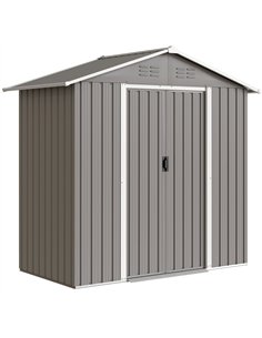 Outsunny 6.5 x 3.5ft Metal Garden Storage Shed - Light Grey
