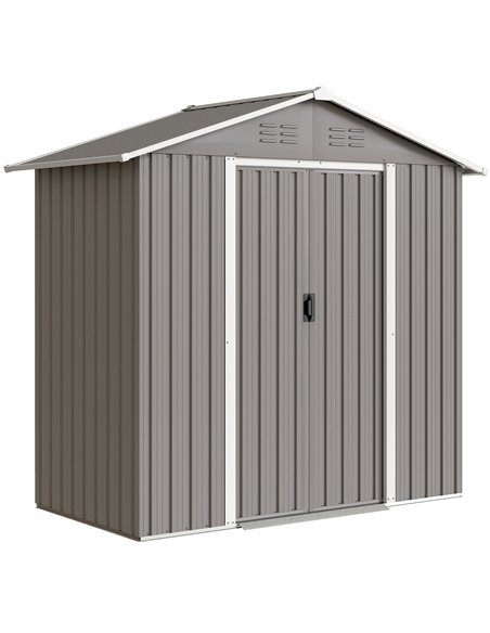 Outsunny 6.5 x 3.5ft Metal Garden Storage Shed - Light Grey - pic 180986 | FastDaddyshop