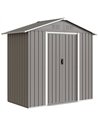 Outsunny 6.5 x 3.5ft Metal Garden Storage Shed - Light Grey