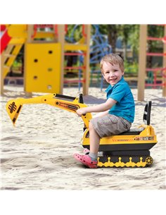 HOMCOM 3+ Kids Ride On Digger Excavator Toy, Yellow 2