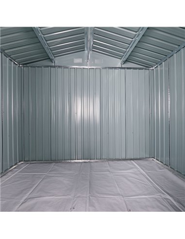 Outsunny 8 x 6ft Galvanised Steel Shed, with Double Door - Light Grey
